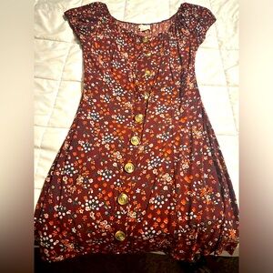 Maroon Floral Dress